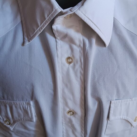 Icecream Man Vtg Western Shirt 80s White H BAR C Button Down 18-36 XL USA - Picture 2 of 6